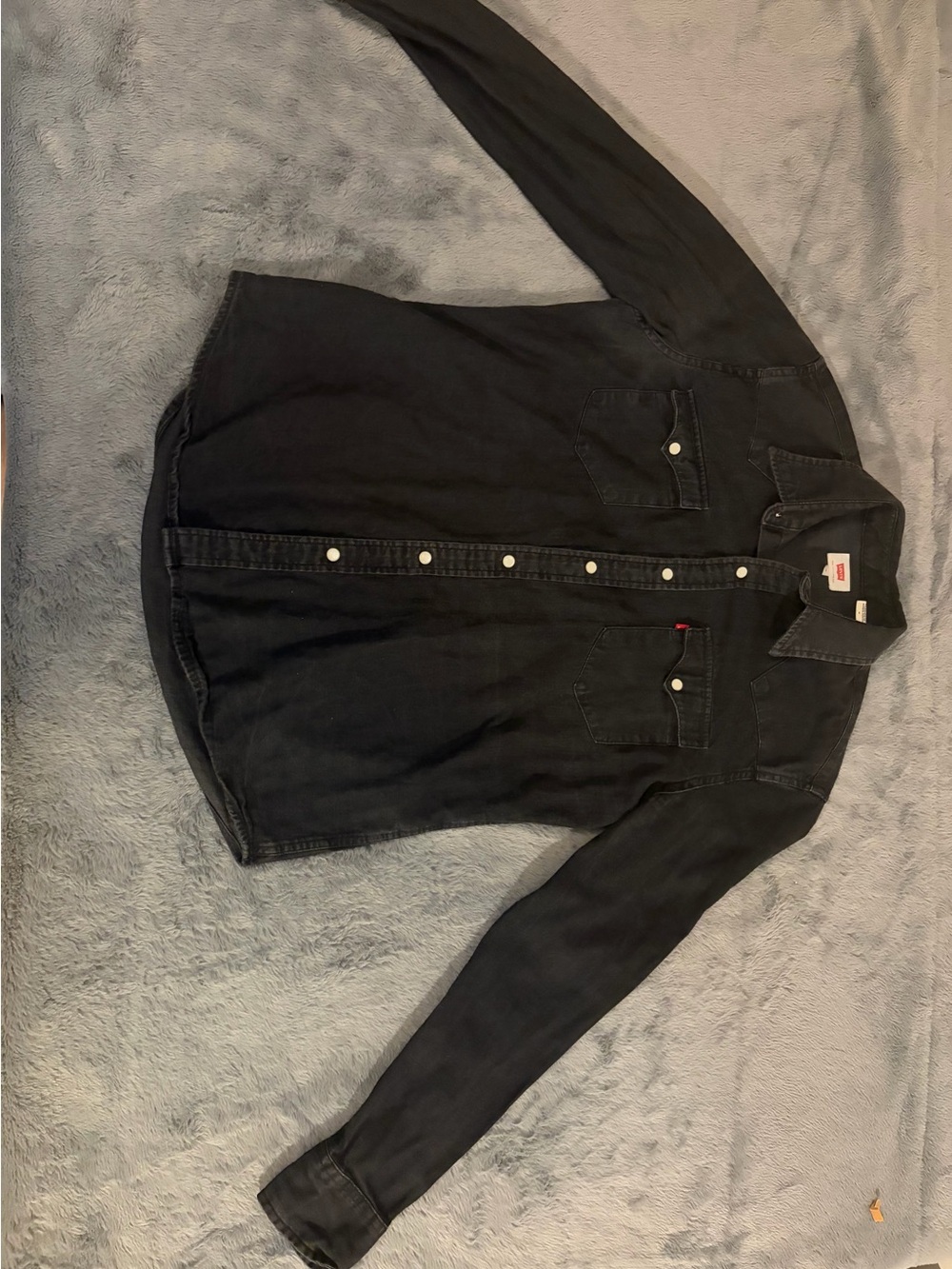 Levi's Black Denim Button-Down Western Shirt